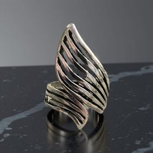 Elegant Silver Statement Ring Love